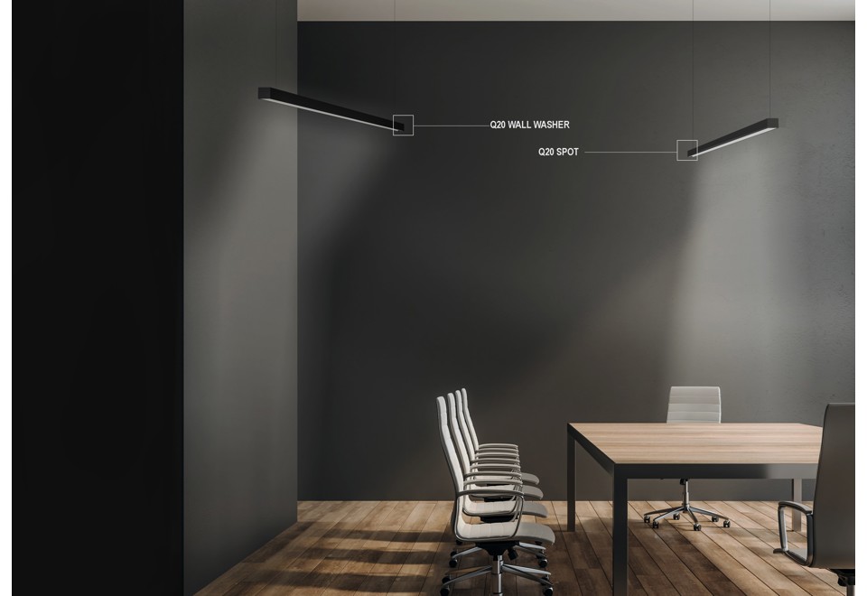 seconda foto Q20 Profilo per illuminazione lineare in alluminio per moduli LED