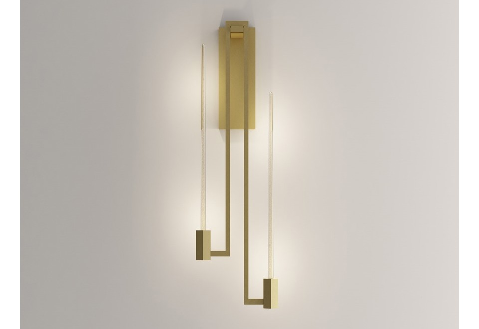 seconda foto KALÌ Applique a led in vetro di murano e ottone