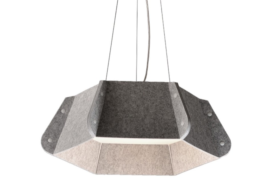 prima foto HEKTA Lampada a sospensione acustica in poliestere riciclato