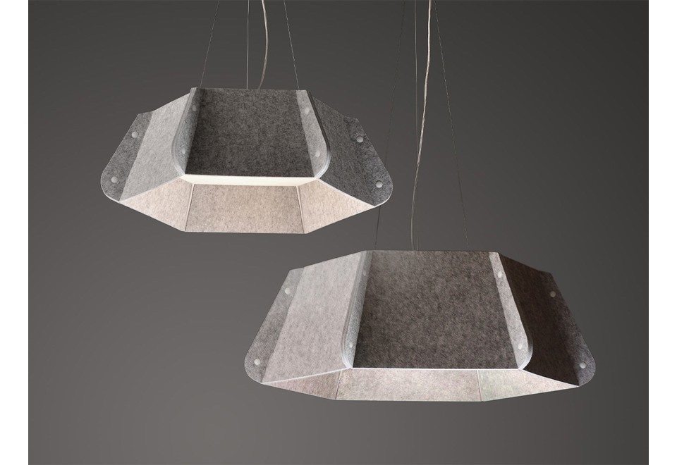 seconda foto HEKTA Lampada a sospensione acustica in poliestere riciclato