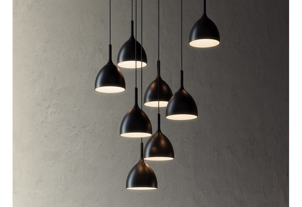 prima foto DRINK H1 Lampada a sospensione alogena in acciaio