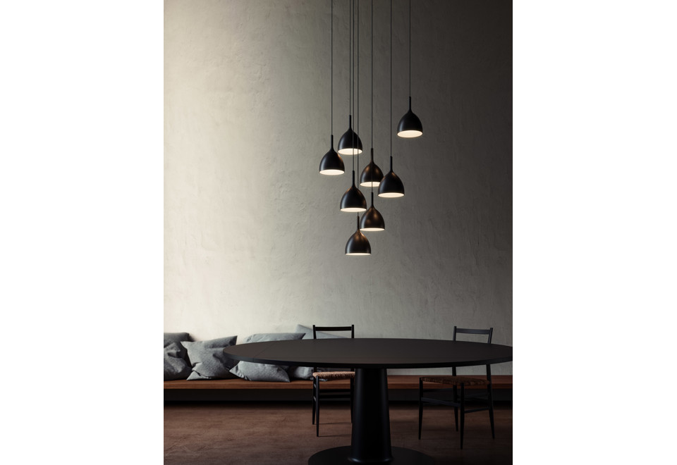 seconda foto DRINK H1 Lampada a sospensione alogena in acciaio