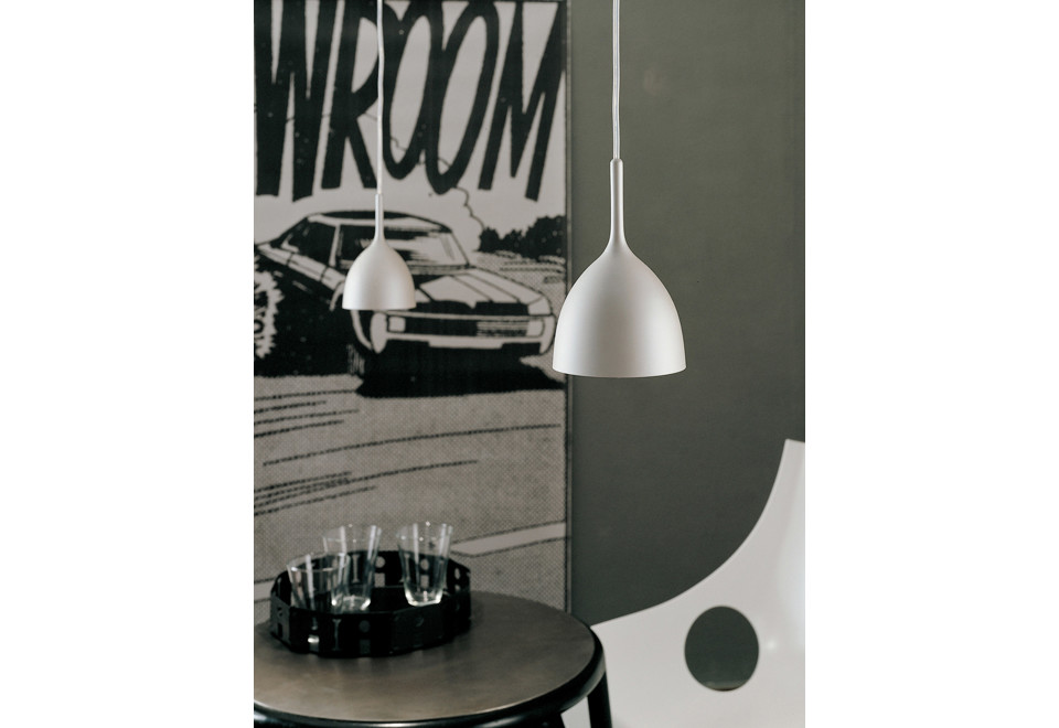 terza foto DRINK H1 Lampada a sospensione alogena in acciaio