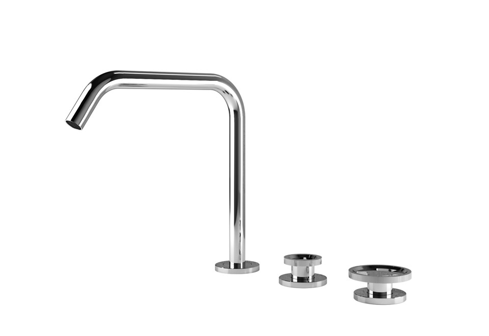 Rubinetto Lavabo Hurran Nero Opaco 3 Fori – Design Moderno Con Scarico Pop-up E Beccuccio Girevole - 2
