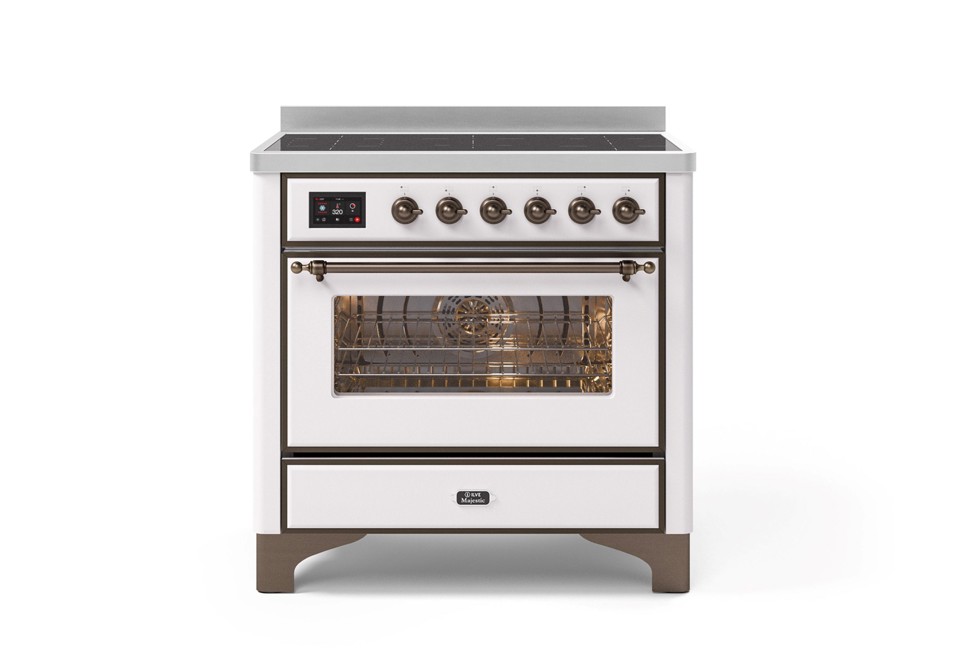 prima foto Cucina a libera installazione in acciaio con piano cottura a induzione