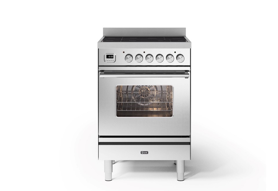 prima foto Cucina a libera installazione in acciaio con piano cottura a induzione