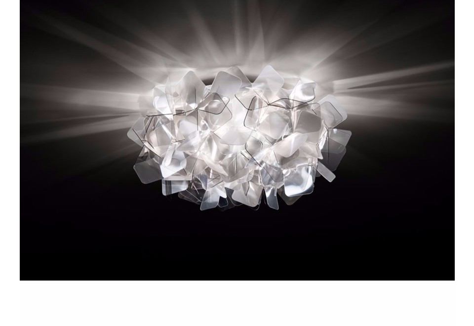 seconda foto CLIZIA FUMÈ SMALL Lampada a soffitto/parete in Lentiflex® e Cristalflex Fumé®