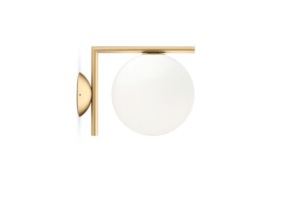 prima foto FLOS IC LIGHTS CW1 OTTONE Lampada da parete in vetro e ottone