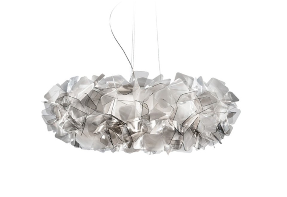 prima foto CLIZIA FUMÉ LARGE Lampada a sospensione in Lentiflex® e Cristalflex Fumé®