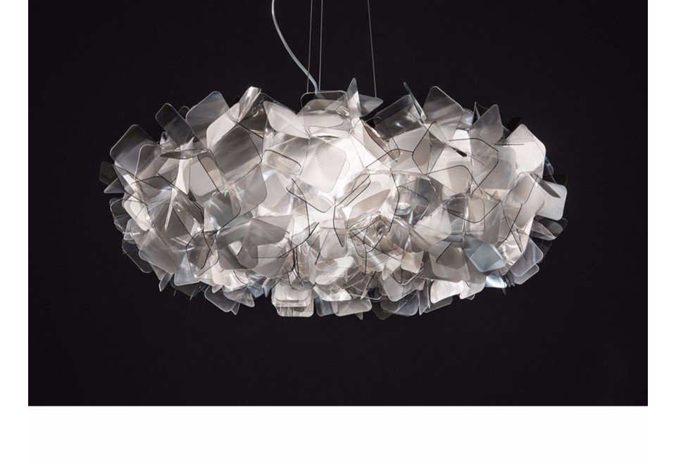 seconda foto CLIZIA FUMÉ LARGE Lampada a sospensione in Lentiflex® e Cristalflex Fumé®