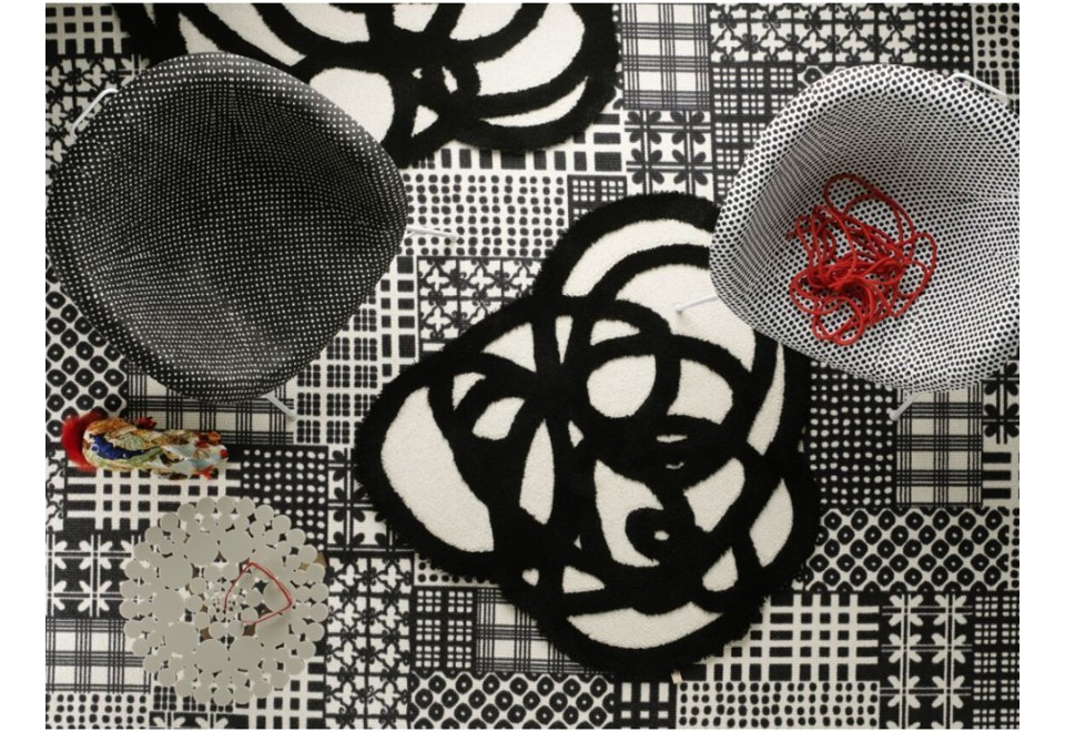 prima foto DOODLE Tappeto fatto a mano in lana e lino