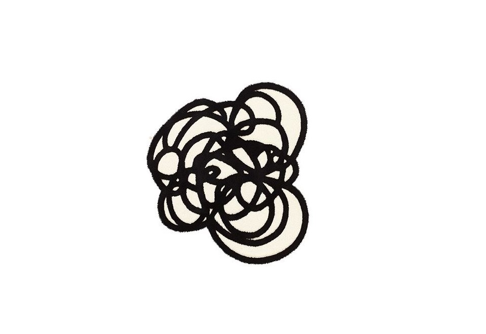 seconda foto DOODLE Tappeto fatto a mano in lana e lino