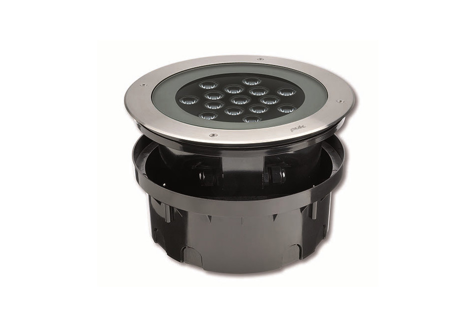 prima foto HYDROFLOOR MAXI COMPACT Segnapasso a LED a pavimento in acciaio inox per esterni
