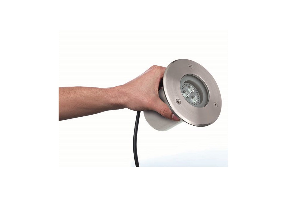 seconda foto HYDROFLOOR MINI STEEL Segnapasso a pavimento in acciaio inox per esterni