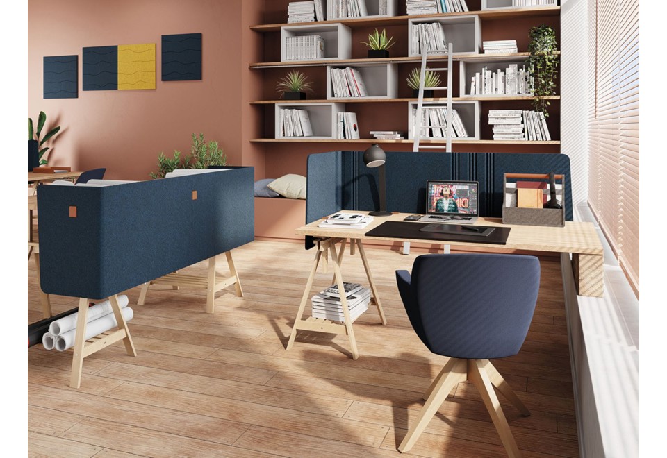 prima foto OASIS FLEX Pannello divisorio da scrivania fonoassorbente in PET riciclato