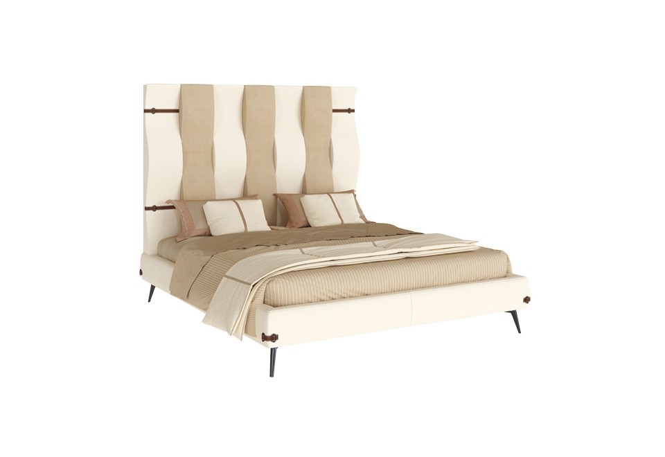 prima foto OLA Letto in pelle con testiera alta