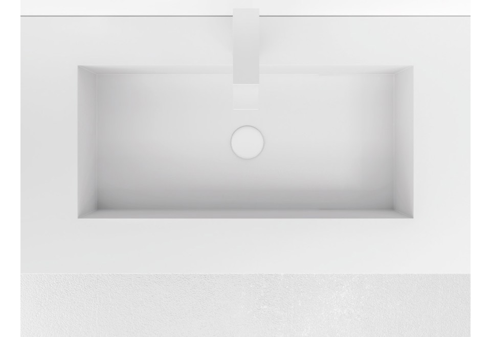 seconda foto INFINITY 11 Mobile lavabo doppio sospeso in derivati del legno in stile moderno con cassetti