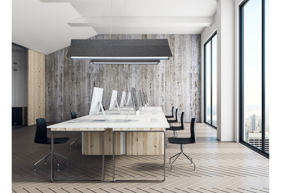 terza foto ACOUSTIC LINE Lampada a sospensione acustica in feltro di lana