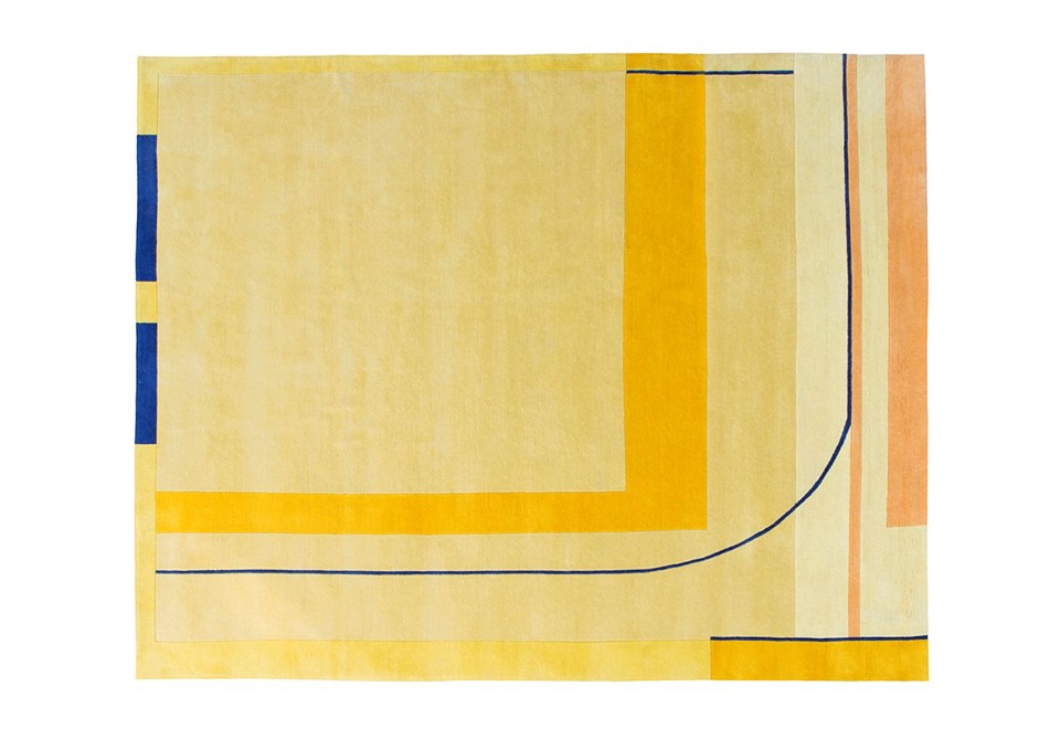 seconda foto THE SEA AND THE SAND Tappeto fatto a mano in lana a motivi geometrici