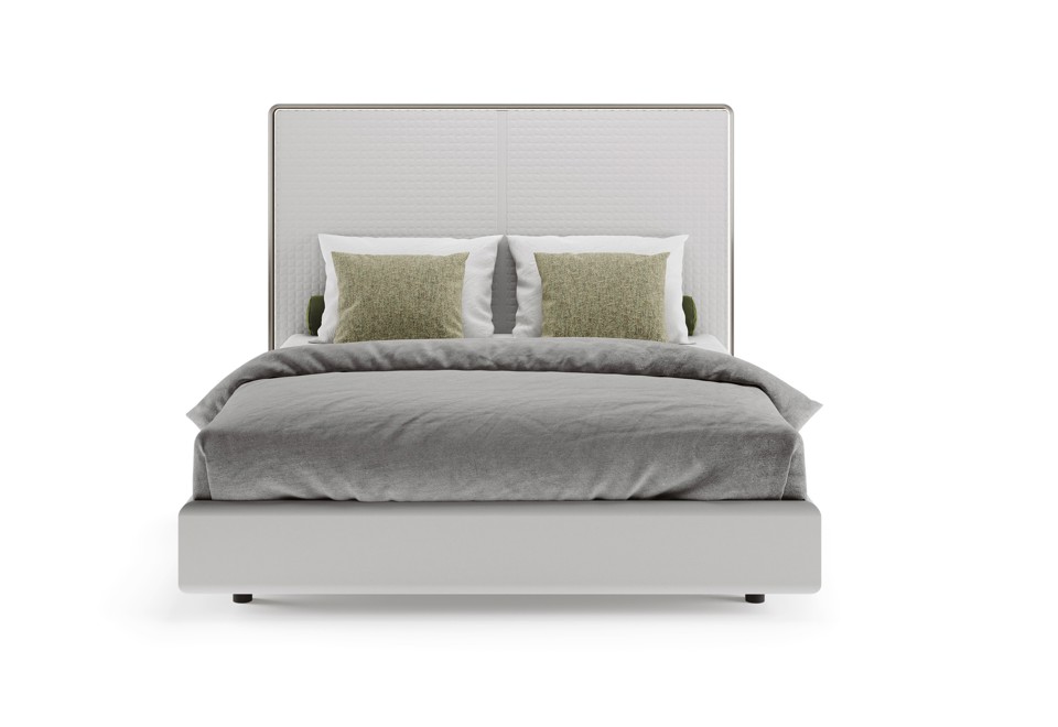 prima foto OH Letto imbottito in pelle con illuminazione integrata