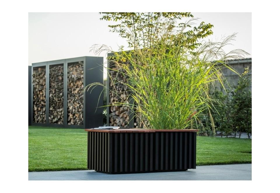 prima foto LINARTE Panca da giardino in legno e alluminio