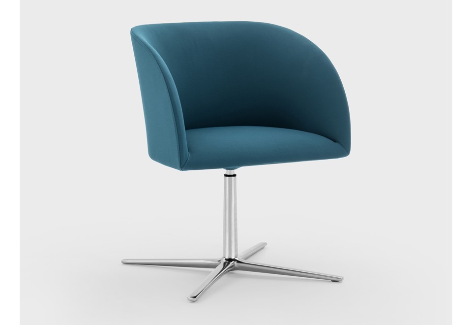 prima foto MILLY Sedia ufficio in tessuto a 4 razze con braccioli