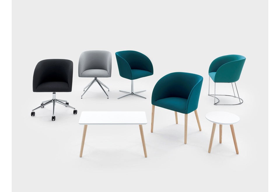 seconda foto MILLY Sedia ufficio in tessuto a 4 razze con braccioli