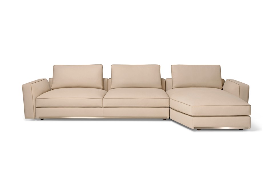 prima foto BASTIAN LOUNGE Divano in pelle a 3 posti con chaise longue