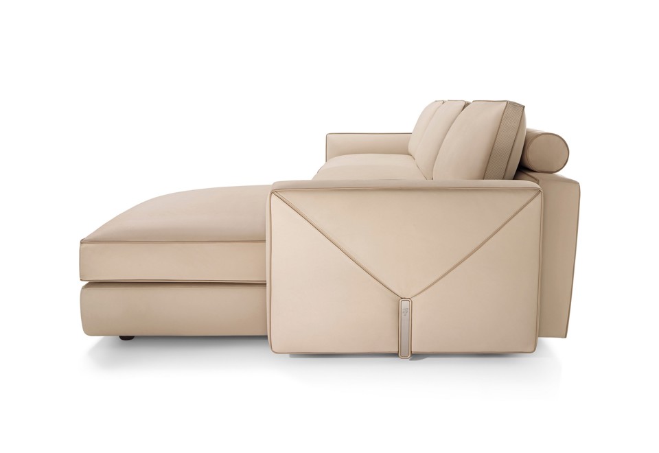 seconda foto BASTIAN LOUNGE Divano in pelle a 3 posti con chaise longue