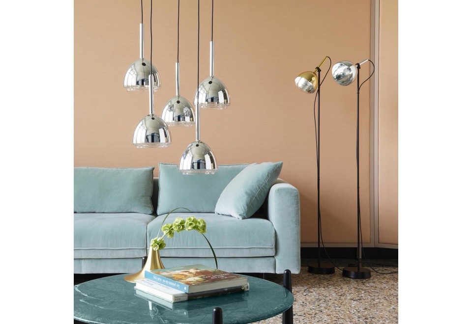 terza foto BRASS BELL Lampada da terra a LED orientabile in ottone