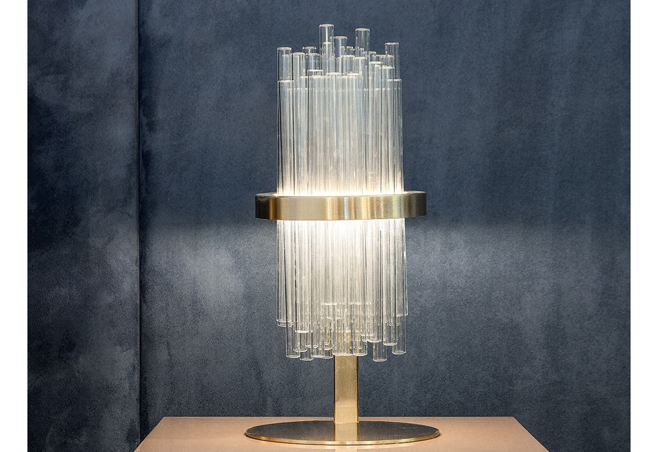 terza foto MY LAMP Lampada da tavolo in vetro borosilicato e metallo