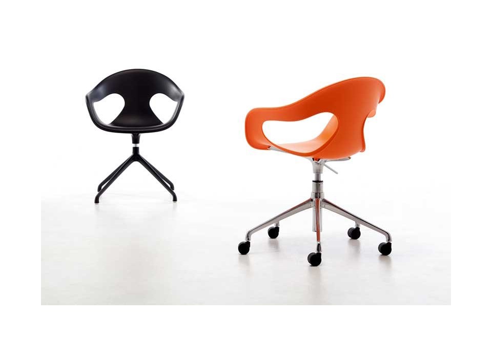 seconda foto SUNNY PLASTIC HO Sedia ufficio a 5 razze con ruote