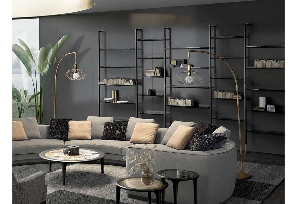 terza foto NIMA Libreria a parete in legno e vetro