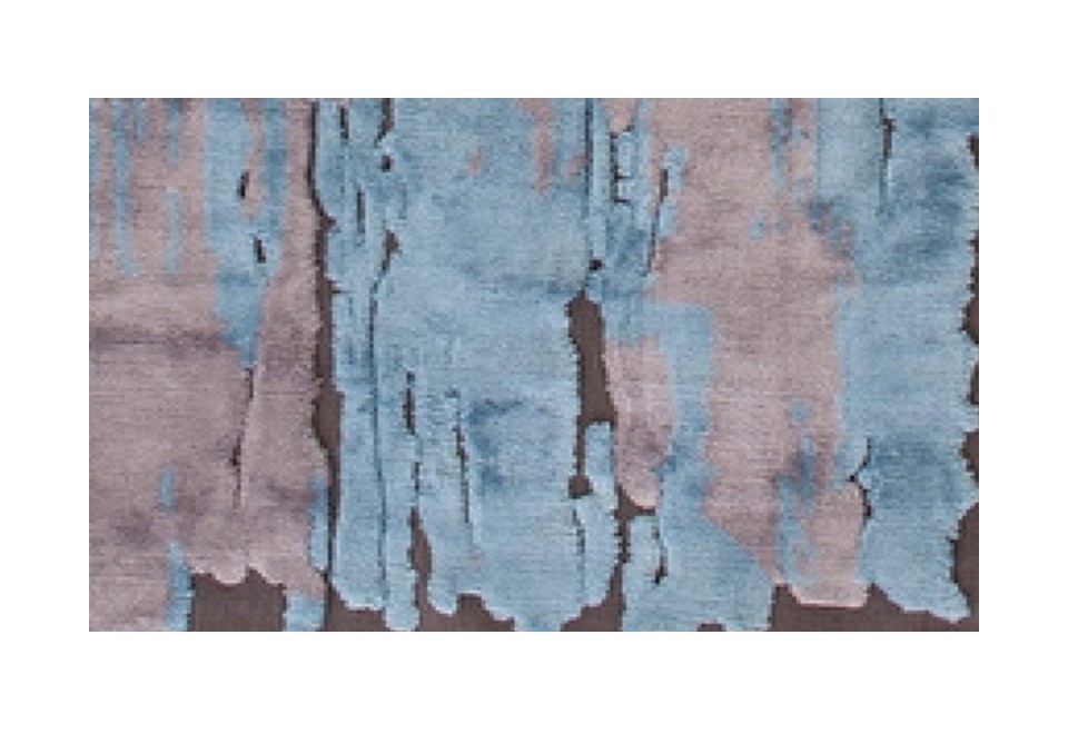 seconda foto TRACEY BLEU Tappeto rettangolare fatto a mano in seta vegetale