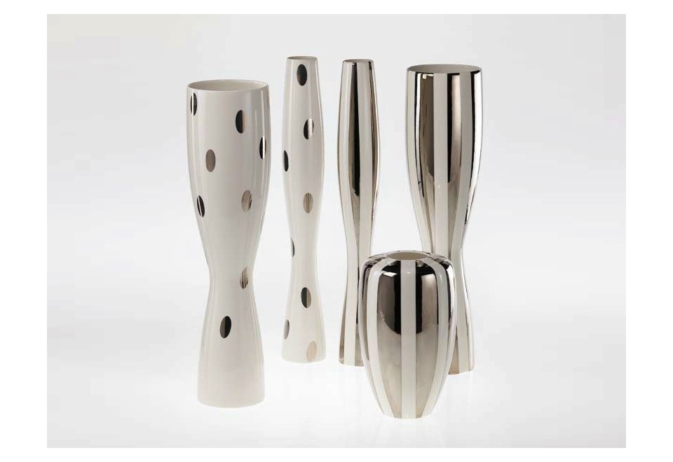 prima foto ANTITHESIS ORO E PLATINO Vaso in porcellana