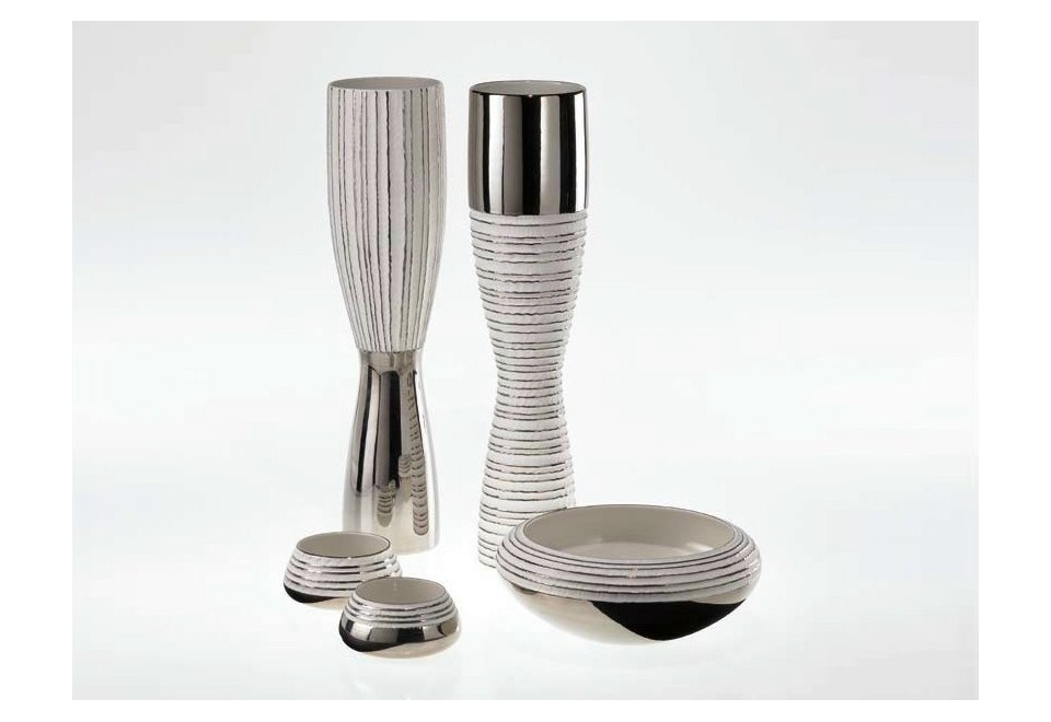 prima foto ANTITHESIS ORO E PLATINO Vaso in porcellana