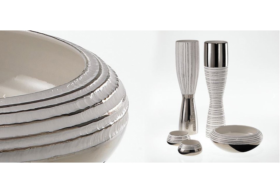seconda foto ANTITHESIS ORO E PLATINO Vaso in porcellana