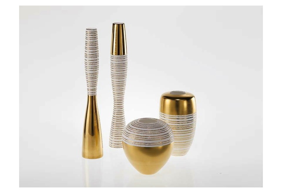 prima foto ANTITHESIS ORO E PLATINO Vaso in porcellana