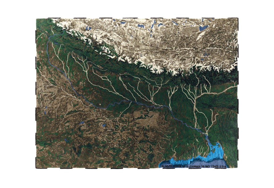 prima foto GES Tappeto a motivi rettangolare in PET riciclato