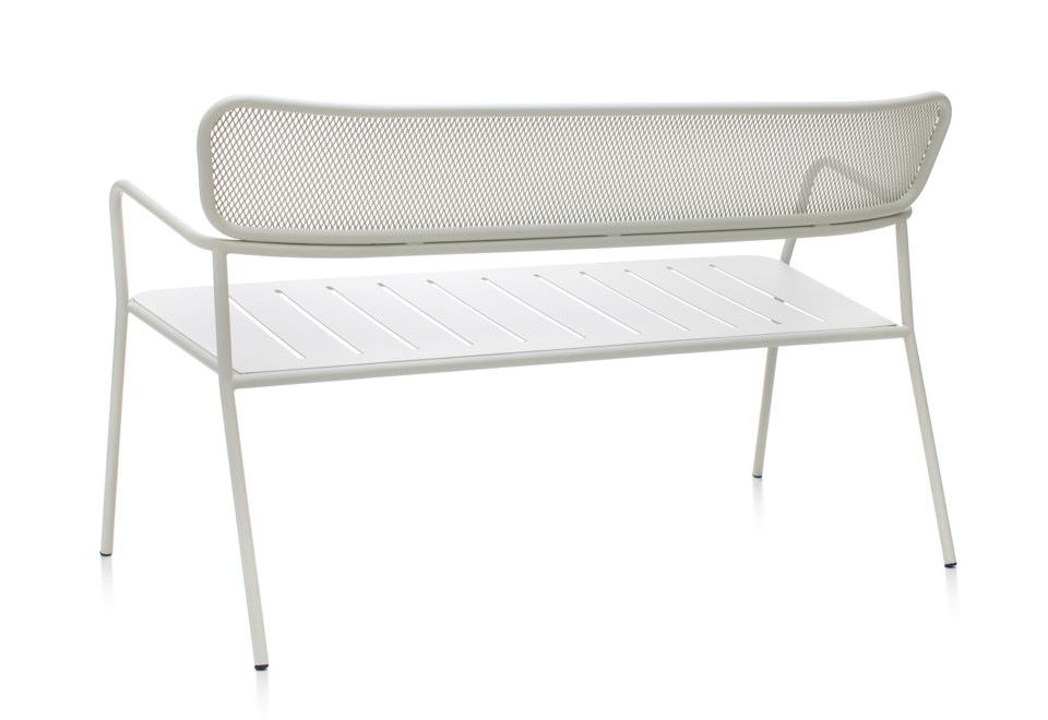 seconda foto TOTEM Panca da giardino in metallo con schienale