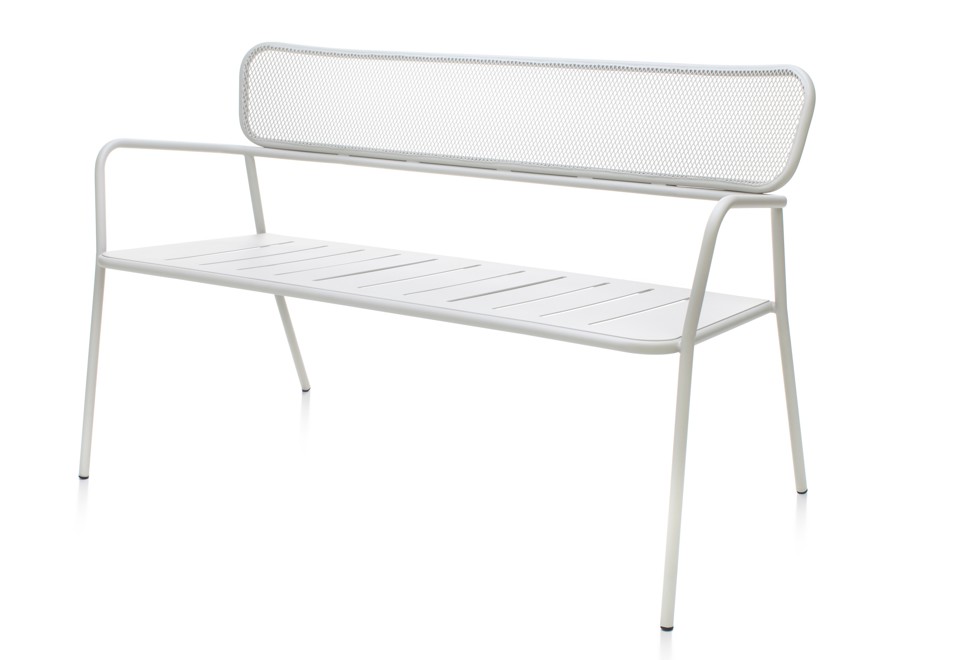 terza foto TOTEM Panca da giardino in metallo con schienale