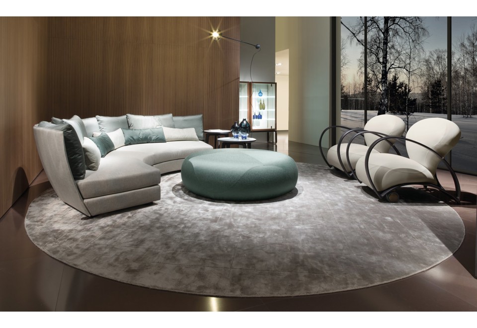 terza foto DHOW Divano componibile curvo in tessuto