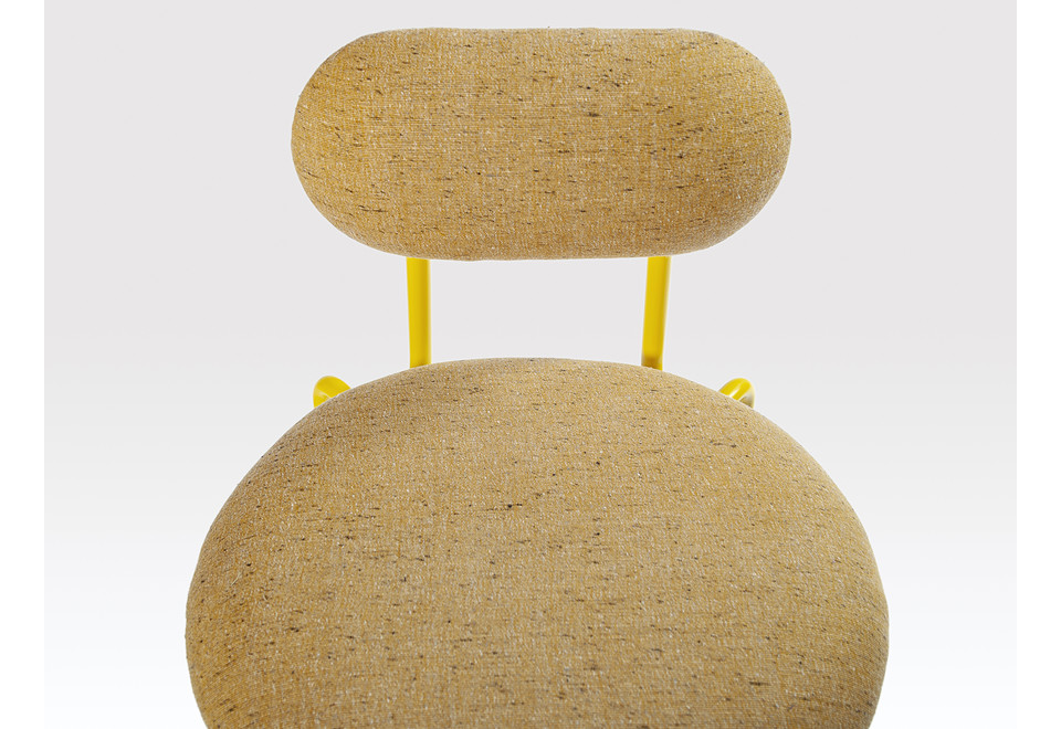 terza foto DELORES Sgabello da bar imbottito con poggiapiedi