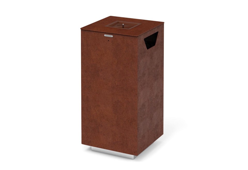 prima foto SPENCER CPQ Portarifiuti in acciaio Corten™ con portacenere