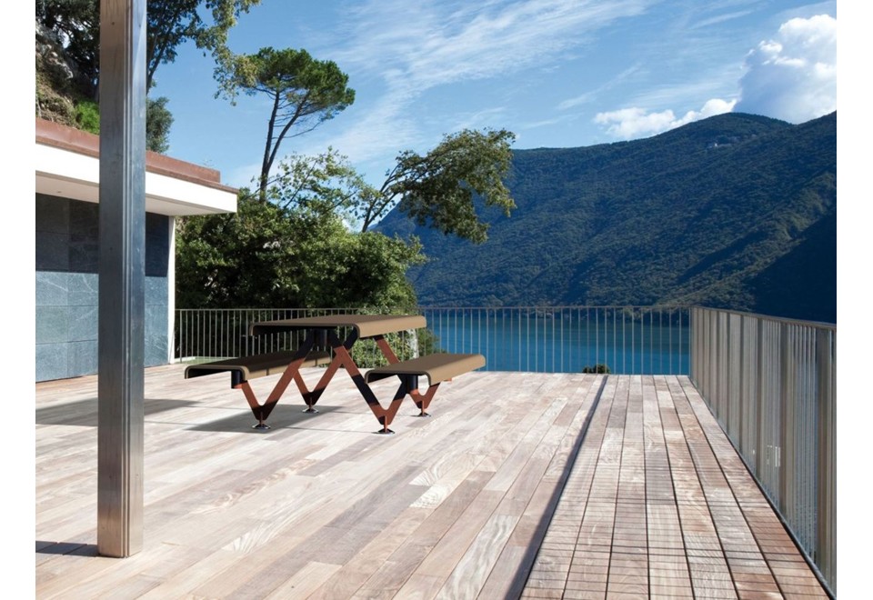 terza foto AIR C Tavolo da picnic in UHPC con panchine integrate