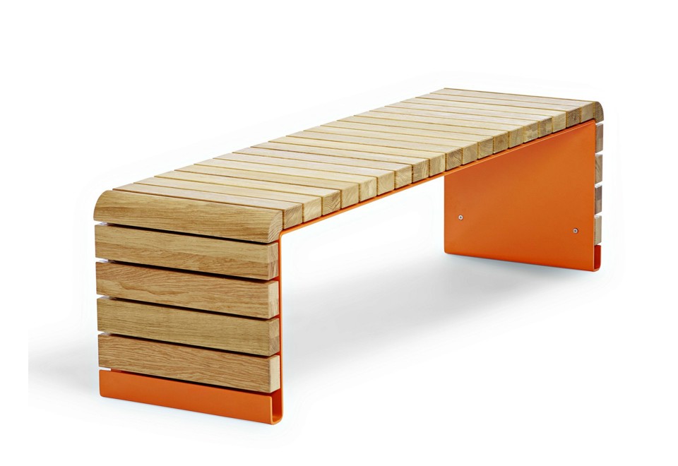 prima foto MOVE Panchina in acciaio e legno senza schienale