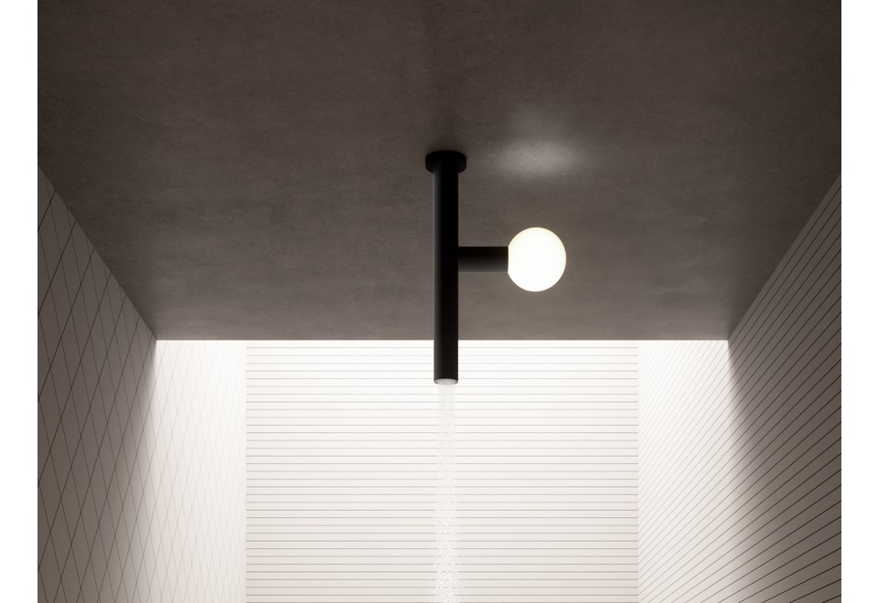 prima foto APOLLO 03 Soffione doccia a soffitto in ottone con illuminazione
