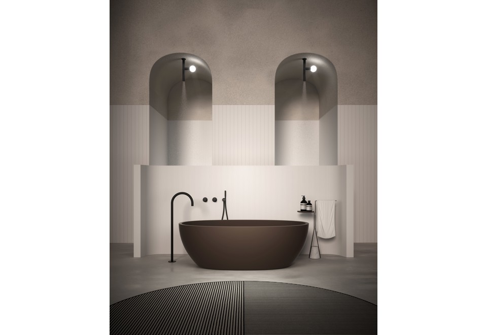 seconda foto APOLLO 03 Soffione doccia a soffitto in ottone con illuminazione