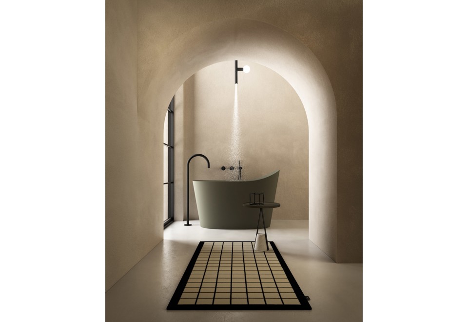 terza foto APOLLO 03 Soffione doccia a soffitto in ottone con illuminazione