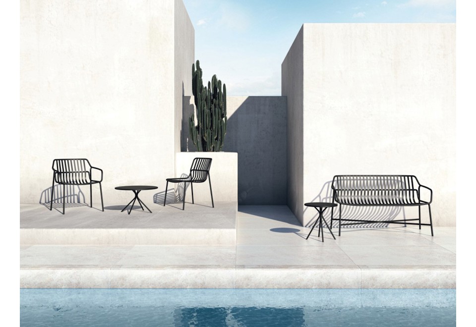 seconda foto CRONA STEEL Panca da giardino in acciaio verniciato a polvere